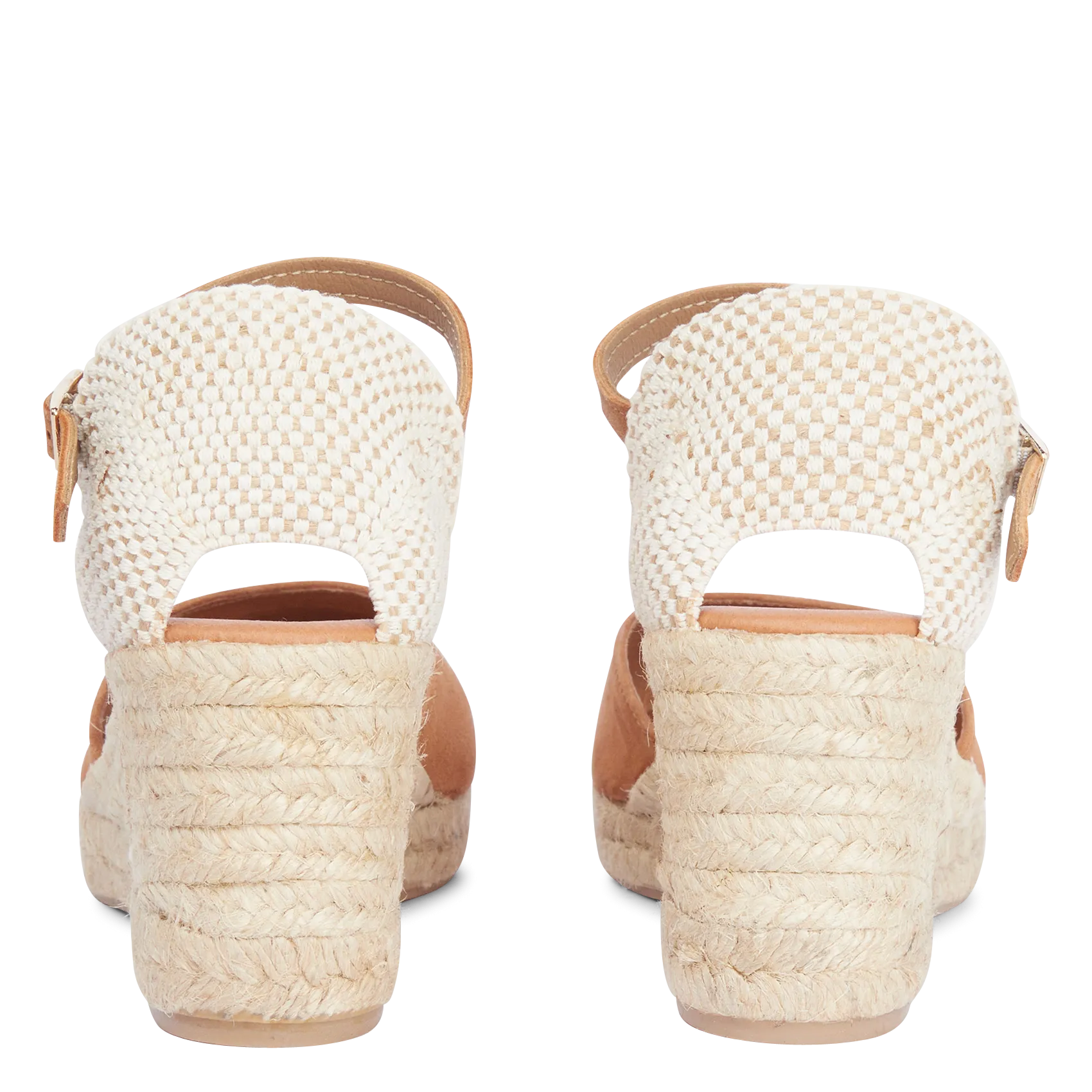  MELLOW YELLOW   ESTRELLA - Sandali espadrillas in pelle con zeppa | Marrone