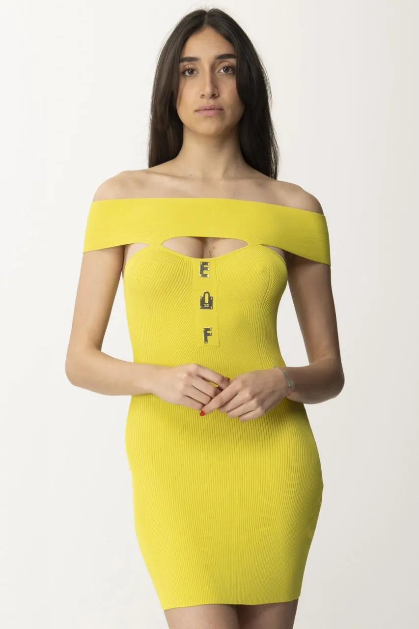 Mini abito in maglia off-shoulder CEDRO