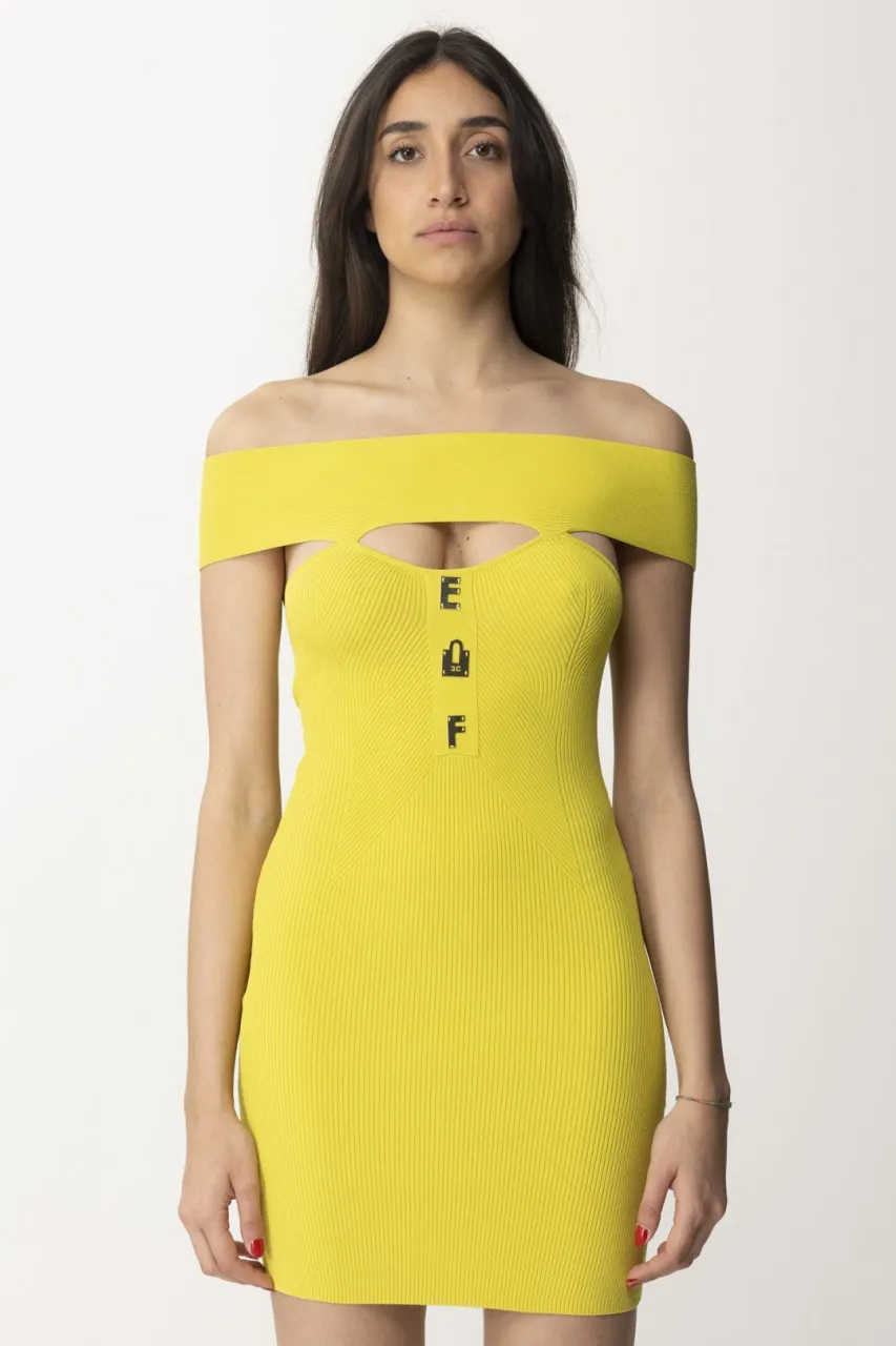 Mini abito in maglia off-shoulder CEDRO