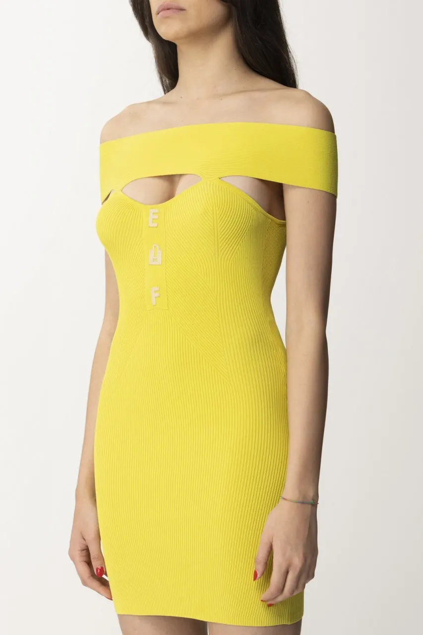 Mini abito in maglia off-shoulder CEDRO
