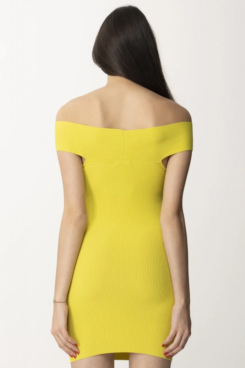 Mini abito in maglia off-shoulder CEDRO