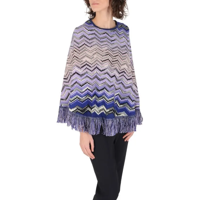 Missoni poncho multicolore frange   