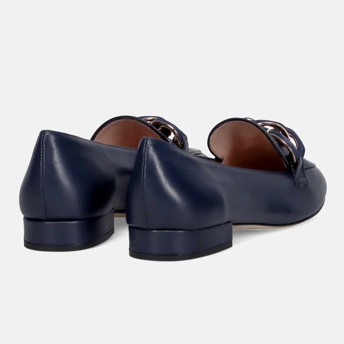 Mocassino da donna Status in pelle blu con accessorio