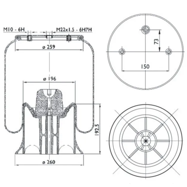 Molla ad aria completa per semirimorchi SCHMITZ/SCANIA/WEWELER