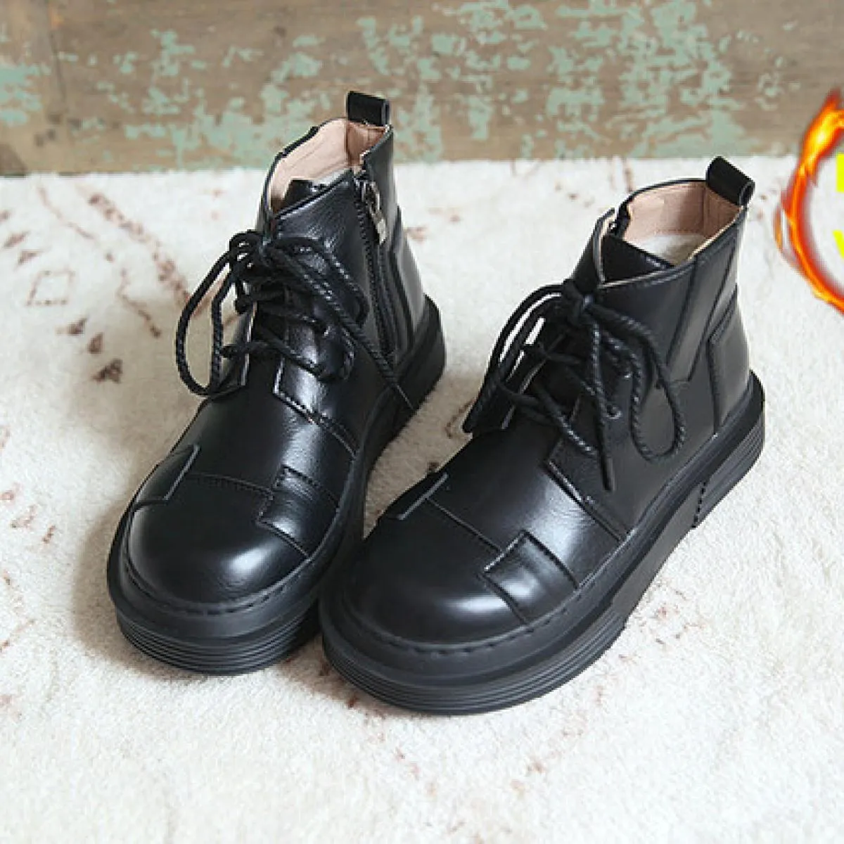 Mori Girl Stivaletti retrò letterari fatti a mano con plateau comfort Stivaletti con punta tonda Jk Scarpe uniformi con suola sp