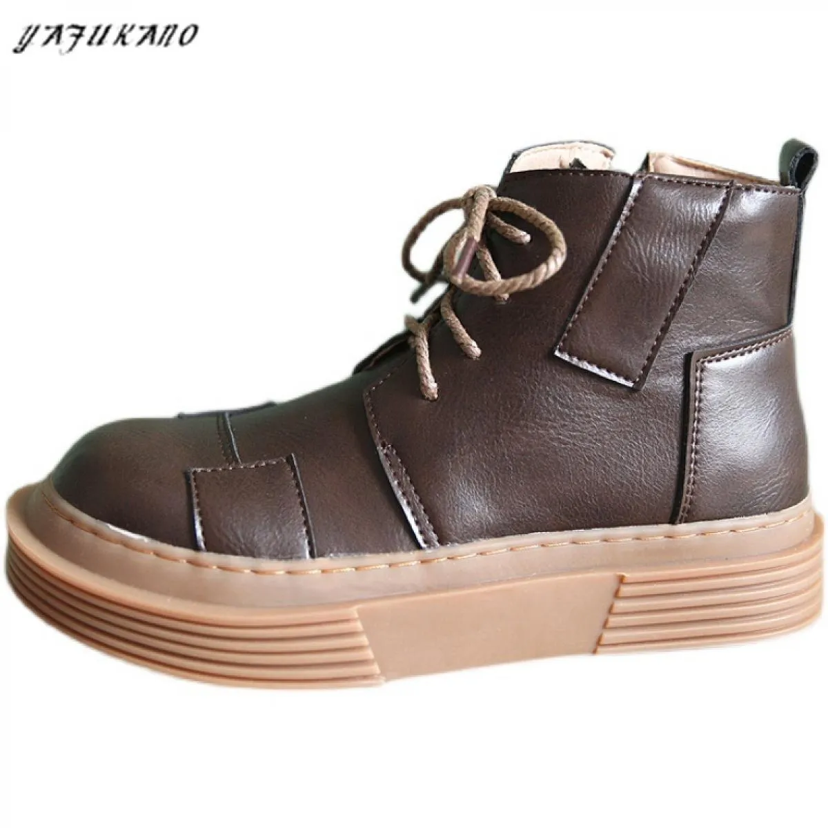 Mori Girl Stivaletti retrò letterari fatti a mano con plateau comfort Stivaletti con punta tonda Jk Scarpe uniformi con suola sp