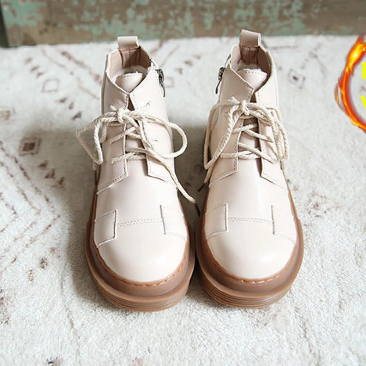 Mori Girl Stivaletti retrò letterari fatti a mano con plateau comfort Stivaletti con punta tonda Jk Scarpe uniformi con suola sp