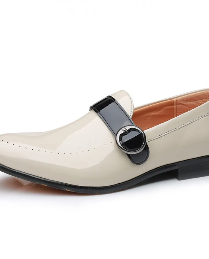 New Fashion Designer Scarpe da sposa in pelle lucida con fibbia a punta per mocassini casual da uomo Abito formale da lavoro Zap