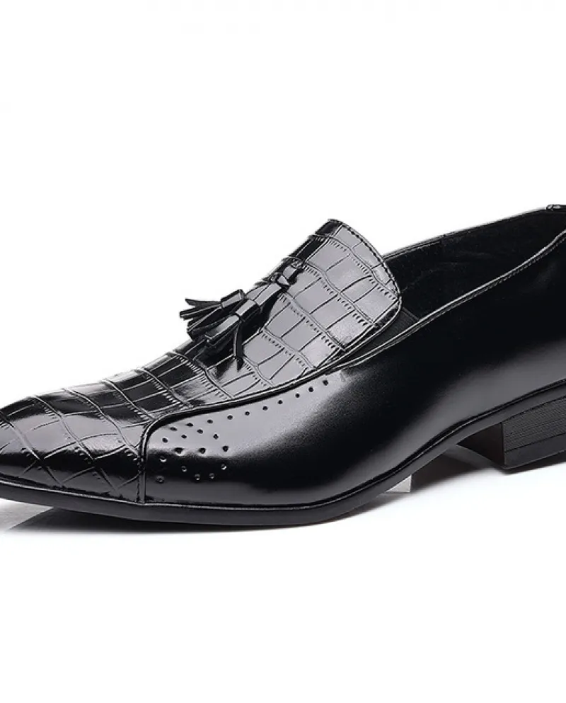 Nuove scarpe da sposa in pelle con nappe in coccodrillo a punta di design per mocassini casual da uomo Abito formale da lavoro Z