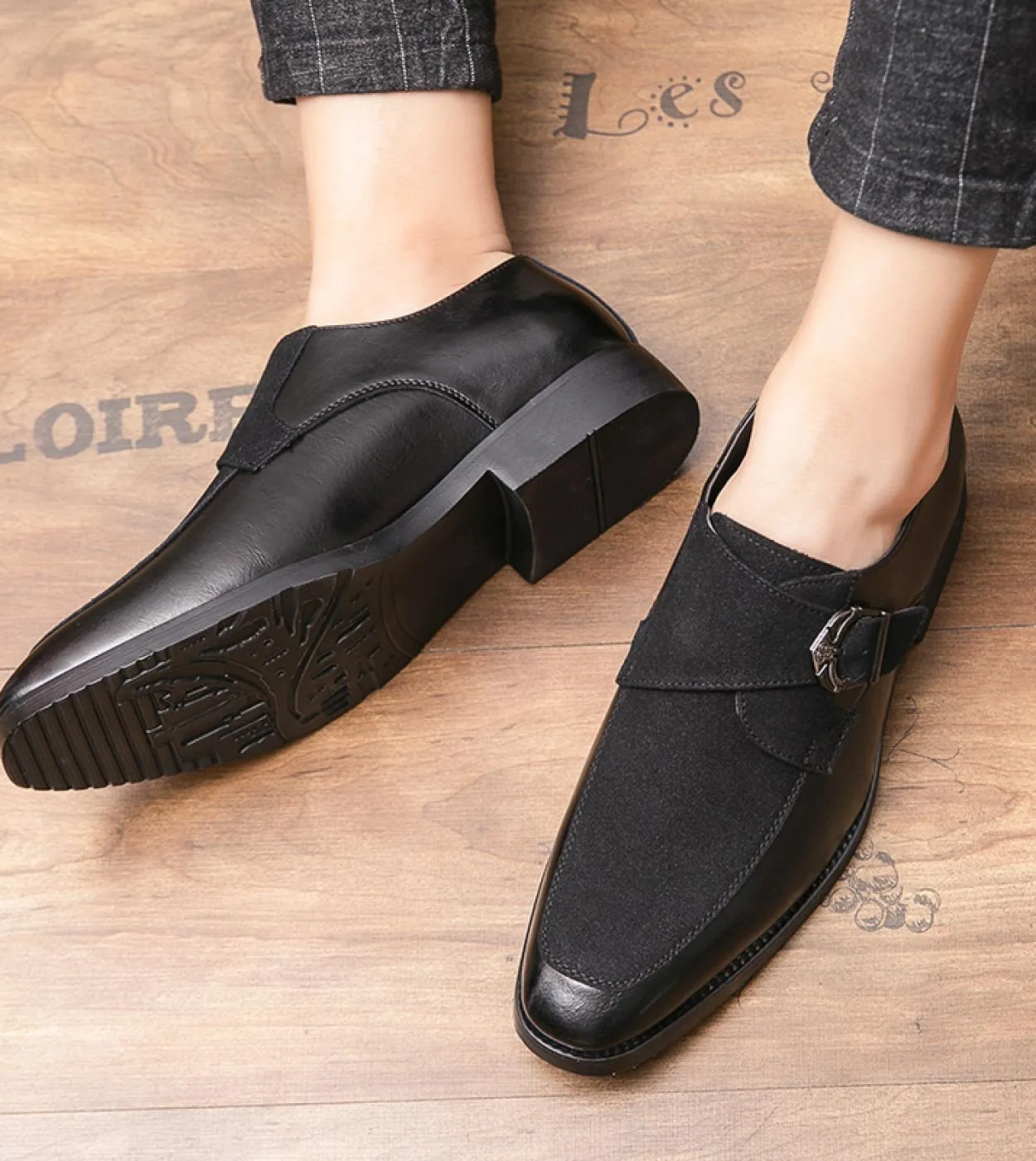 Nuove scarpe da uomo Mocassini in pelle casual Scarpe con cinturino da monaco da uomo Scarpe da uomo senza lacci da uomo Festa d