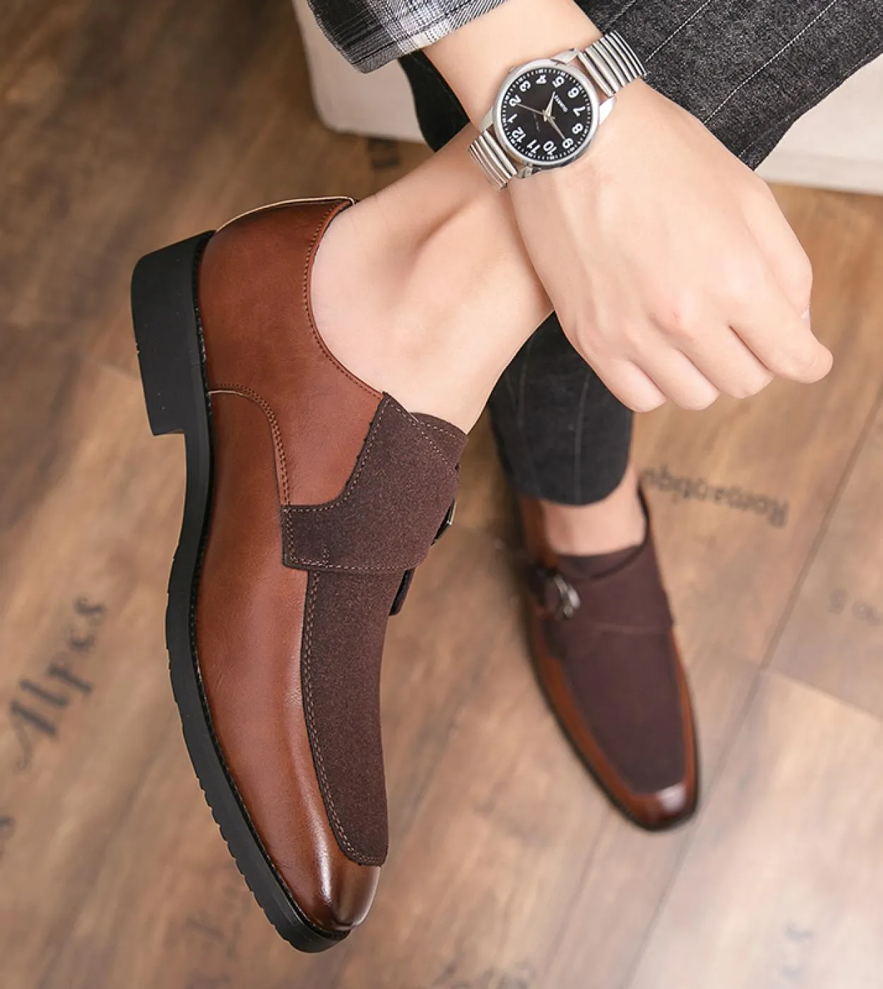 Nuove scarpe da uomo Mocassini in pelle casual Scarpe con cinturino da monaco da uomo Scarpe da uomo senza lacci da uomo Festa d