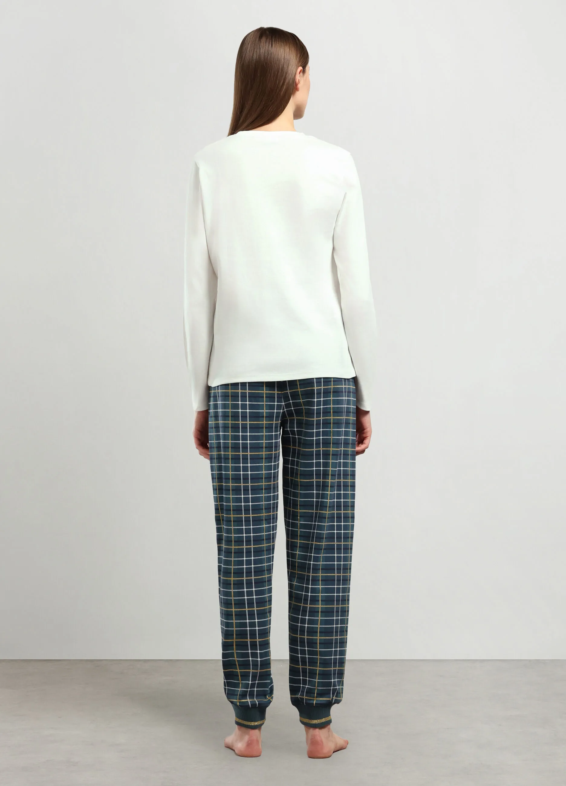 NYMOS  Set pigiama lungo in puro cotone donna