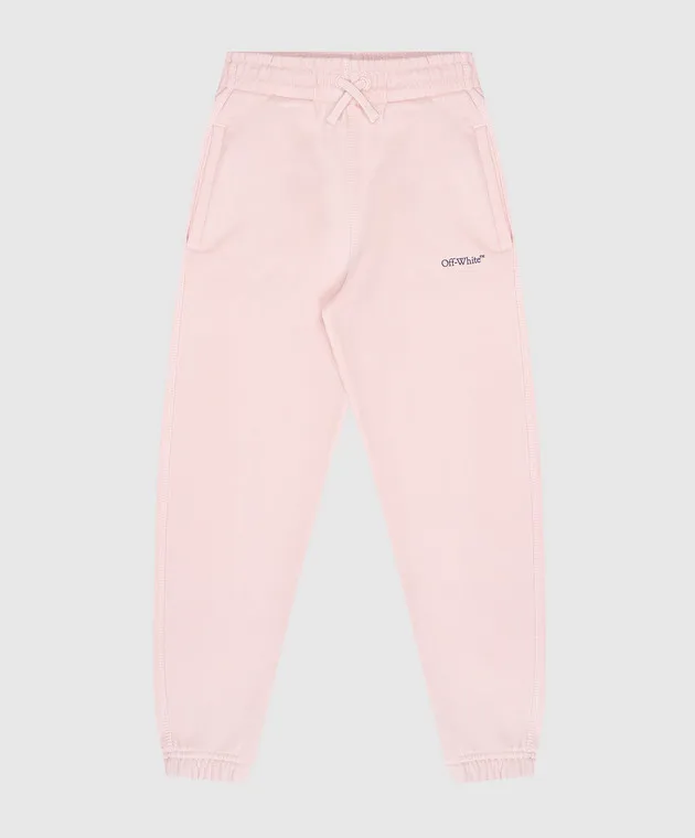 Off-White Joggers rosa baby con stampa logo OGCH001F24FLE002