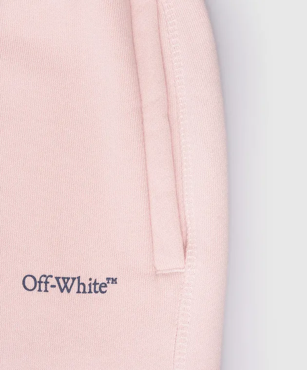 Off-White Joggers rosa baby con stampa logo OGCH001F24FLE002