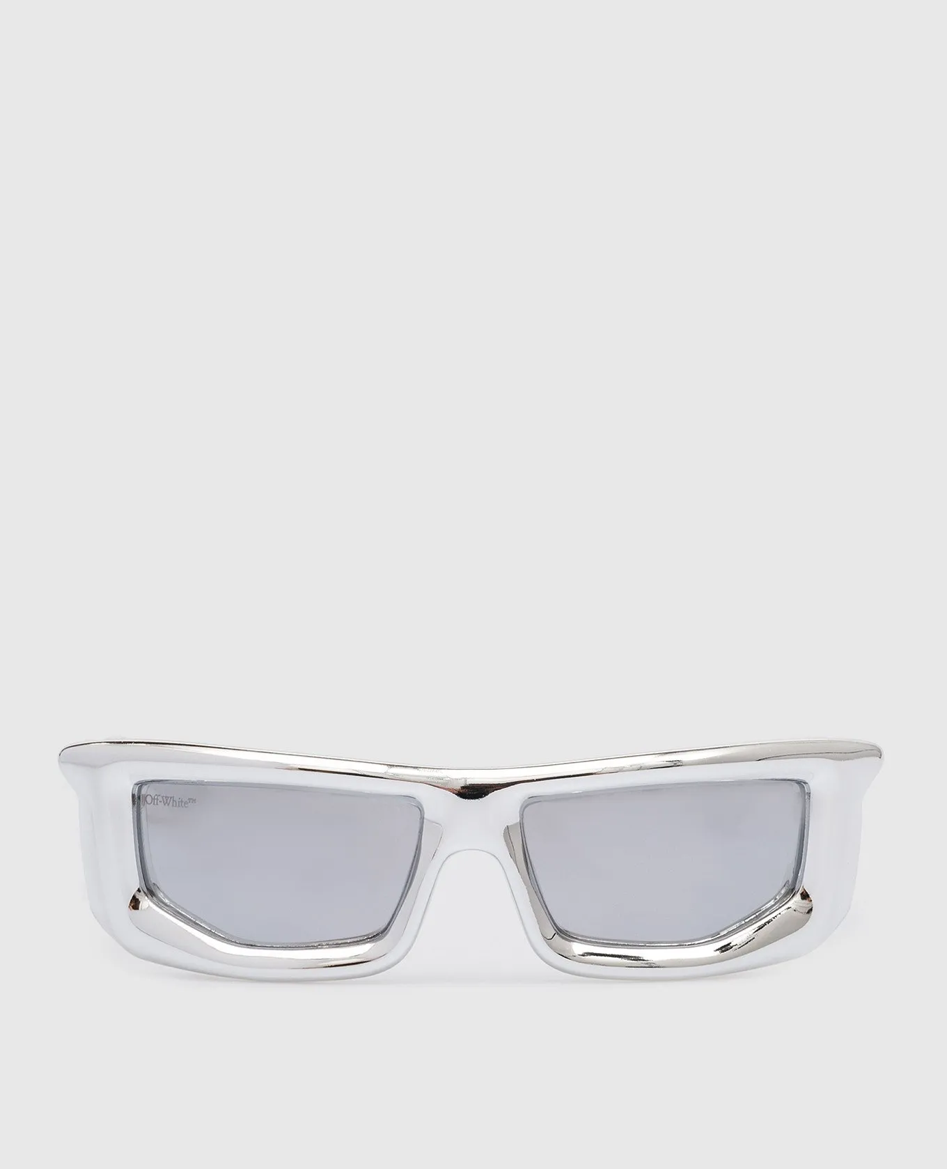Off-White Occhiali da sole argento vulcanite dall'effetto metallico OERI074S23PLA001