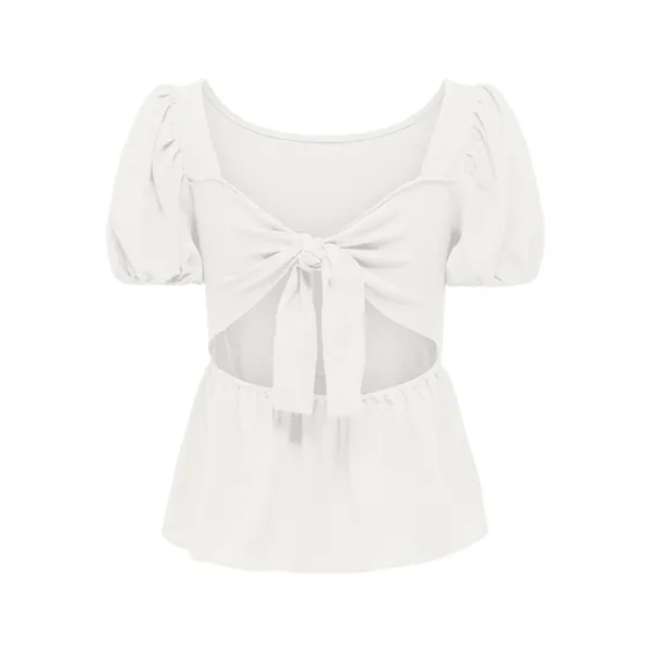 ONLY - maglia mezza manica con fiocco