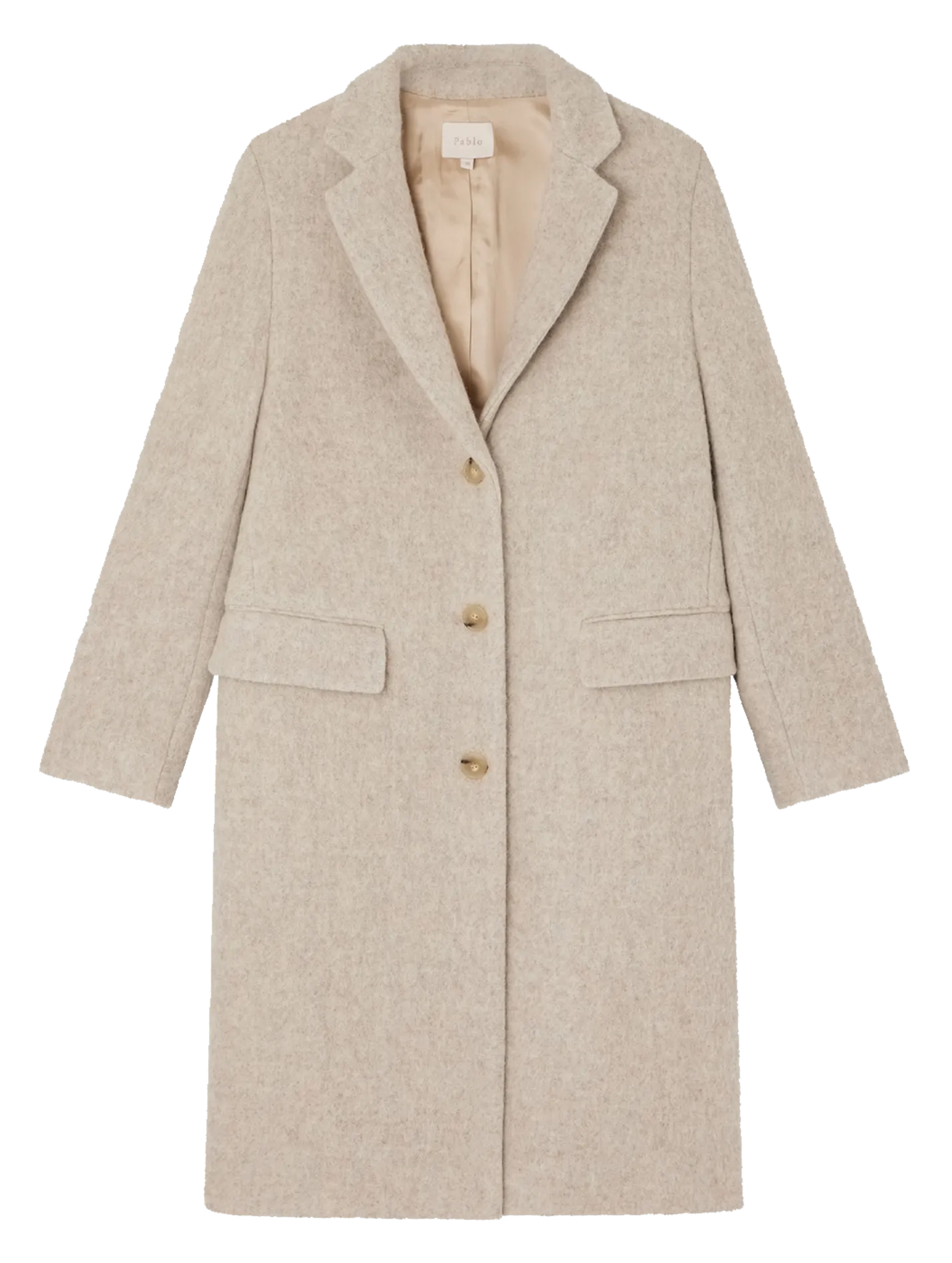  PABLO   LORELIA - Cappotto lungo in lana vergine | Beige