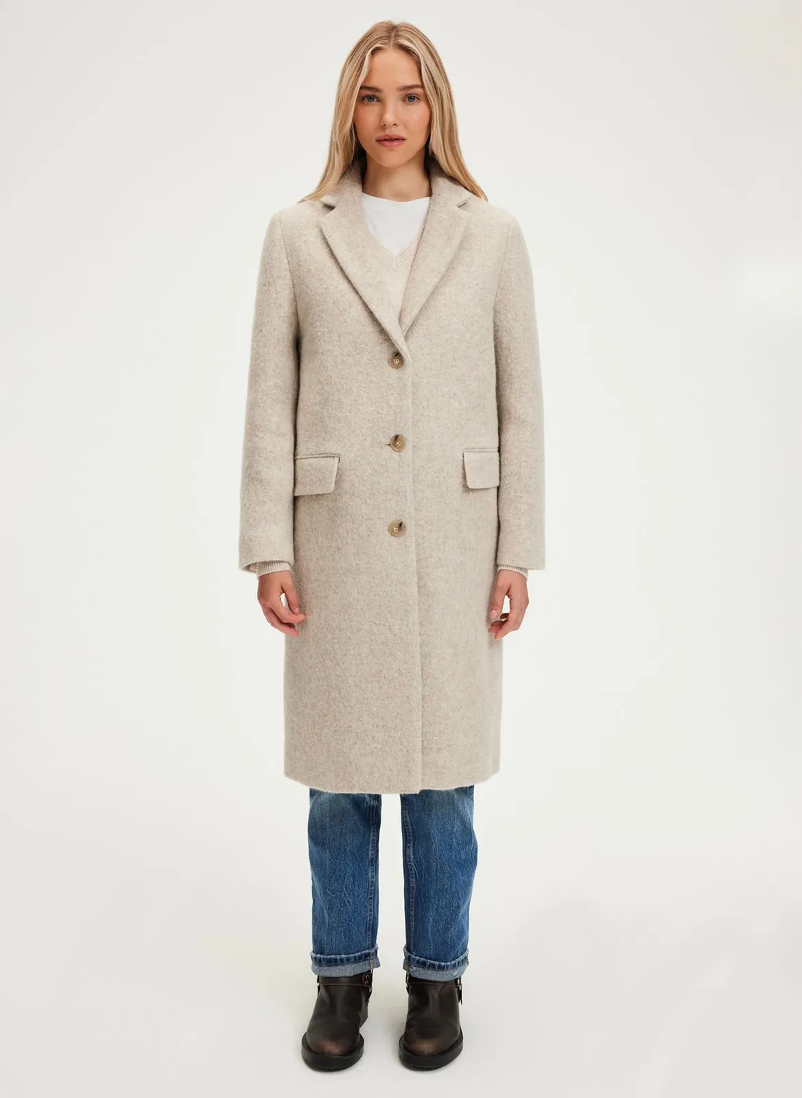  PABLO   LORELIA - Cappotto lungo in lana vergine | Beige