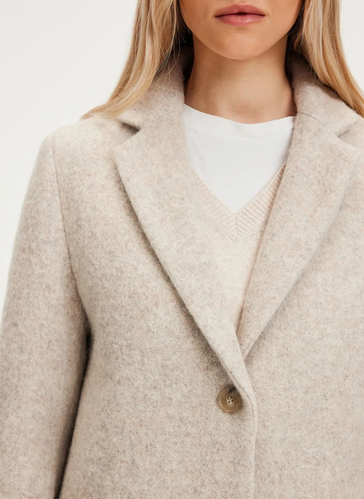  PABLO   LORELIA - Cappotto lungo in lana vergine | Beige