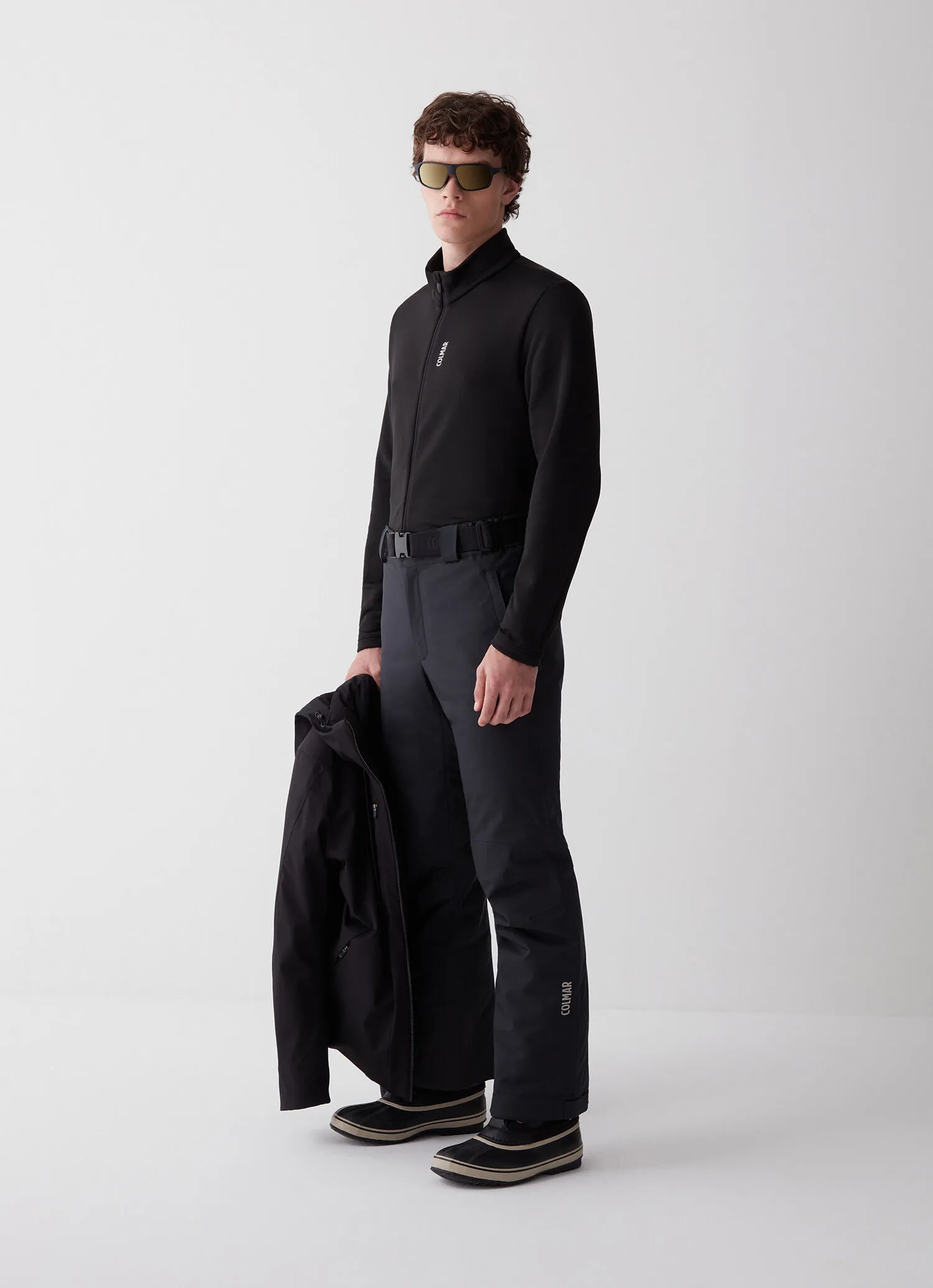 Padded ski pants with belt