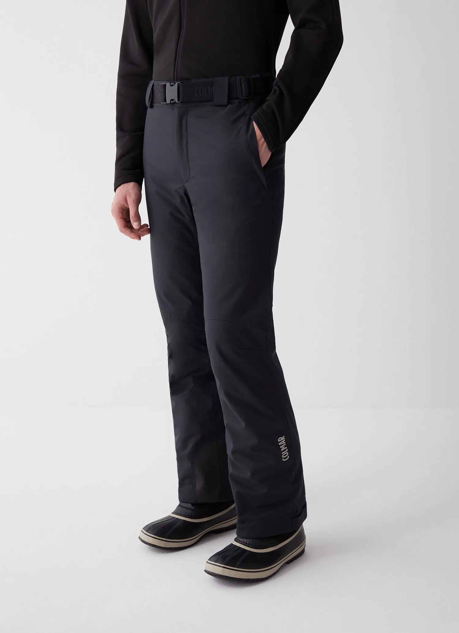 Padded ski pants with belt