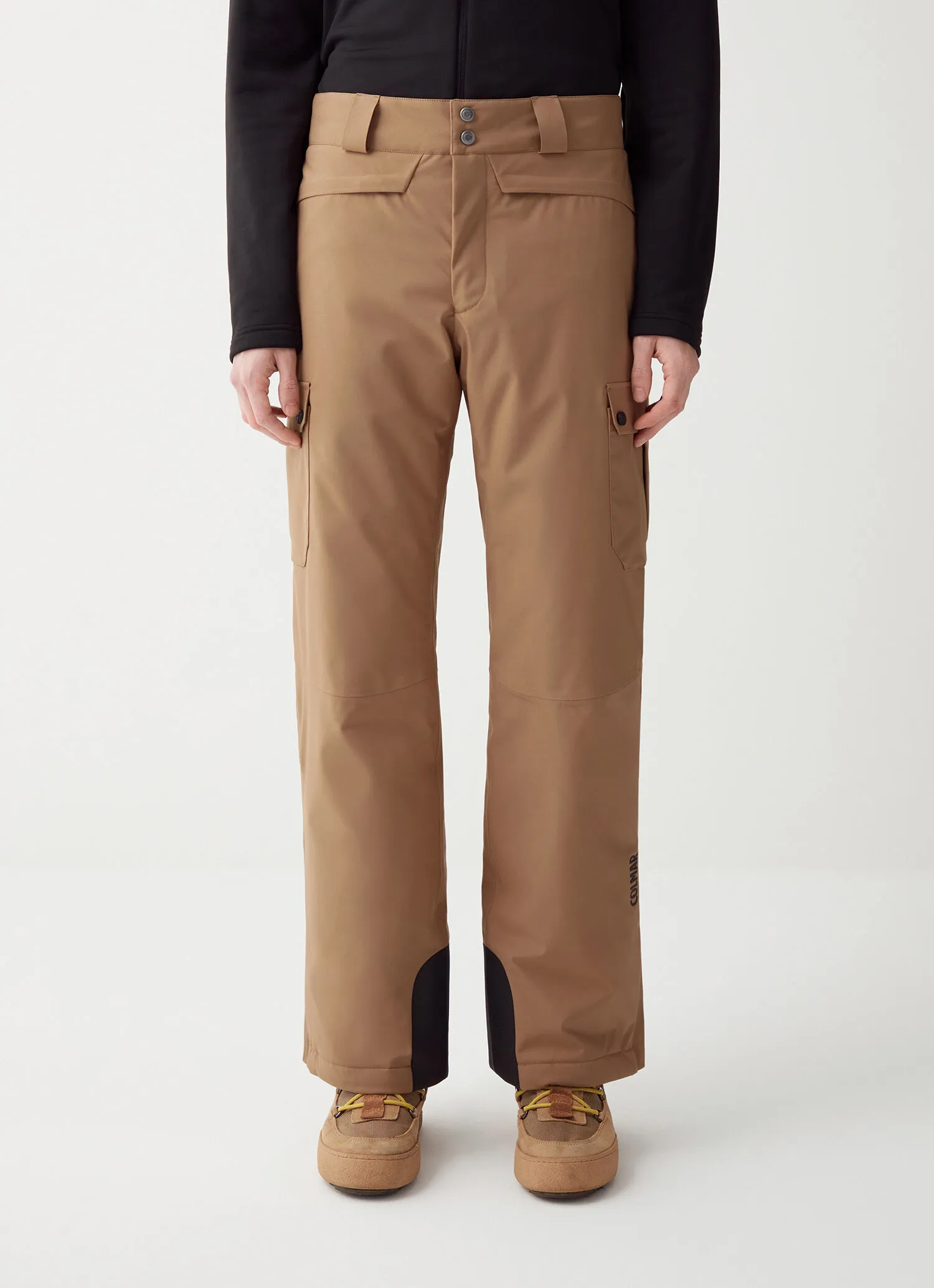 Padded ski trousers with side pockets