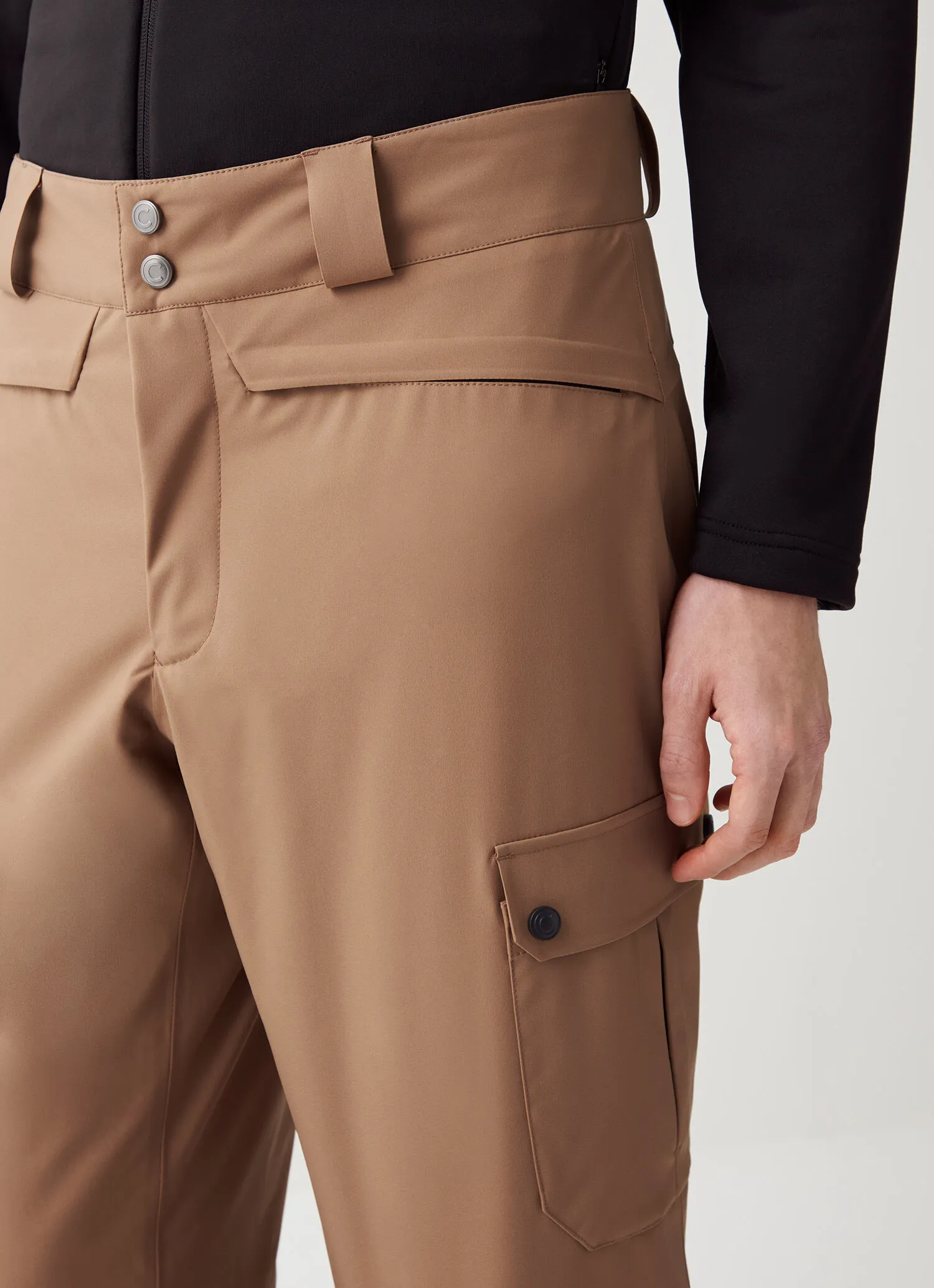 Padded ski trousers with side pockets