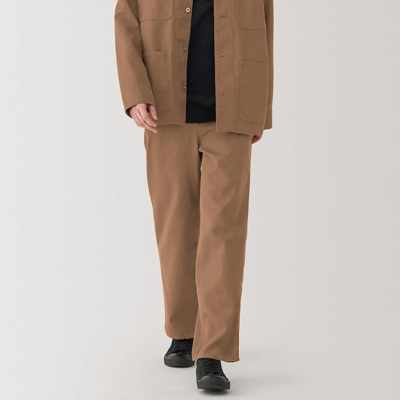 Pantaloni a Gamba Larga in Tela Mista a Kapok da Uomo