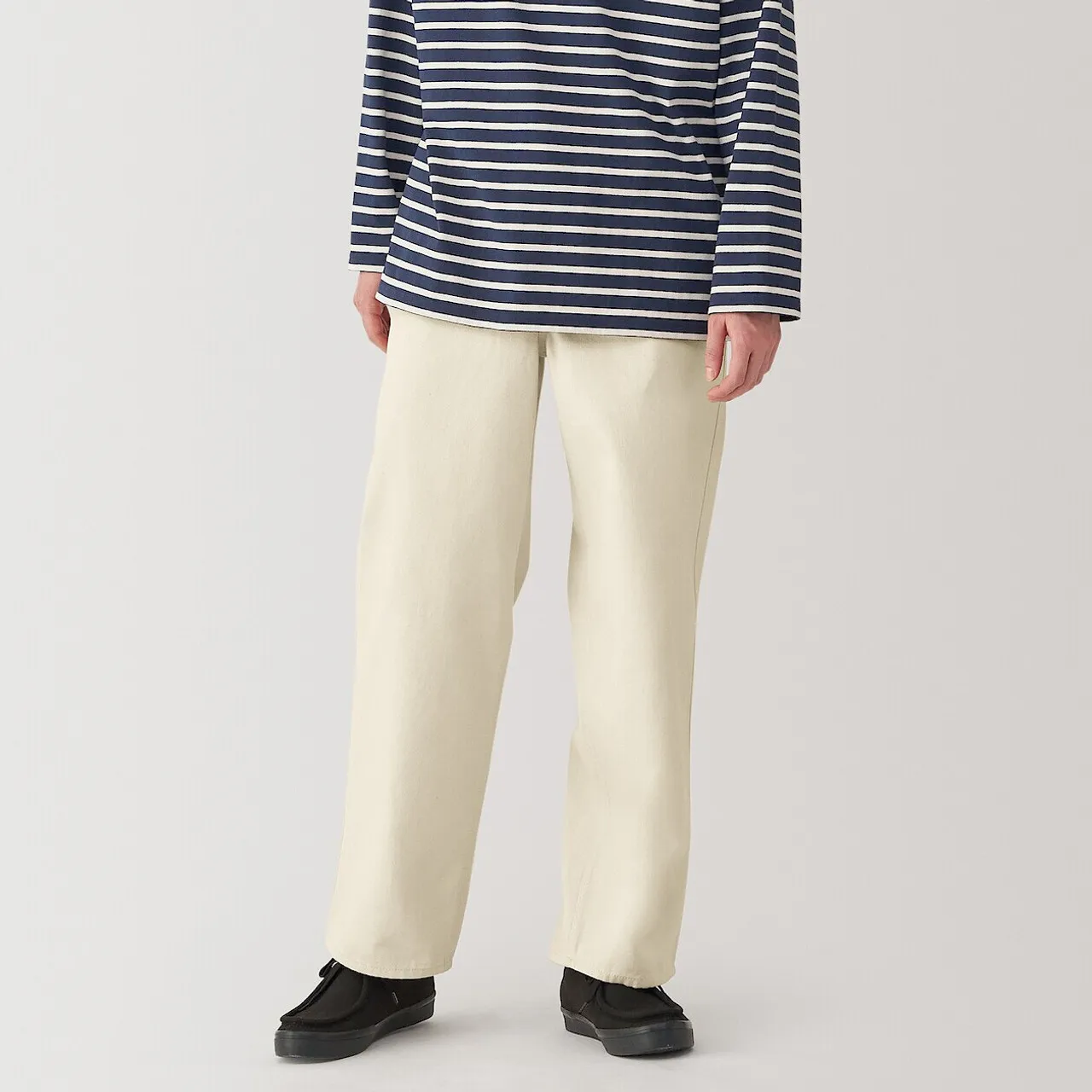 Pantaloni a Gamba Larga in Tela Mista a Kapok da Uomo
