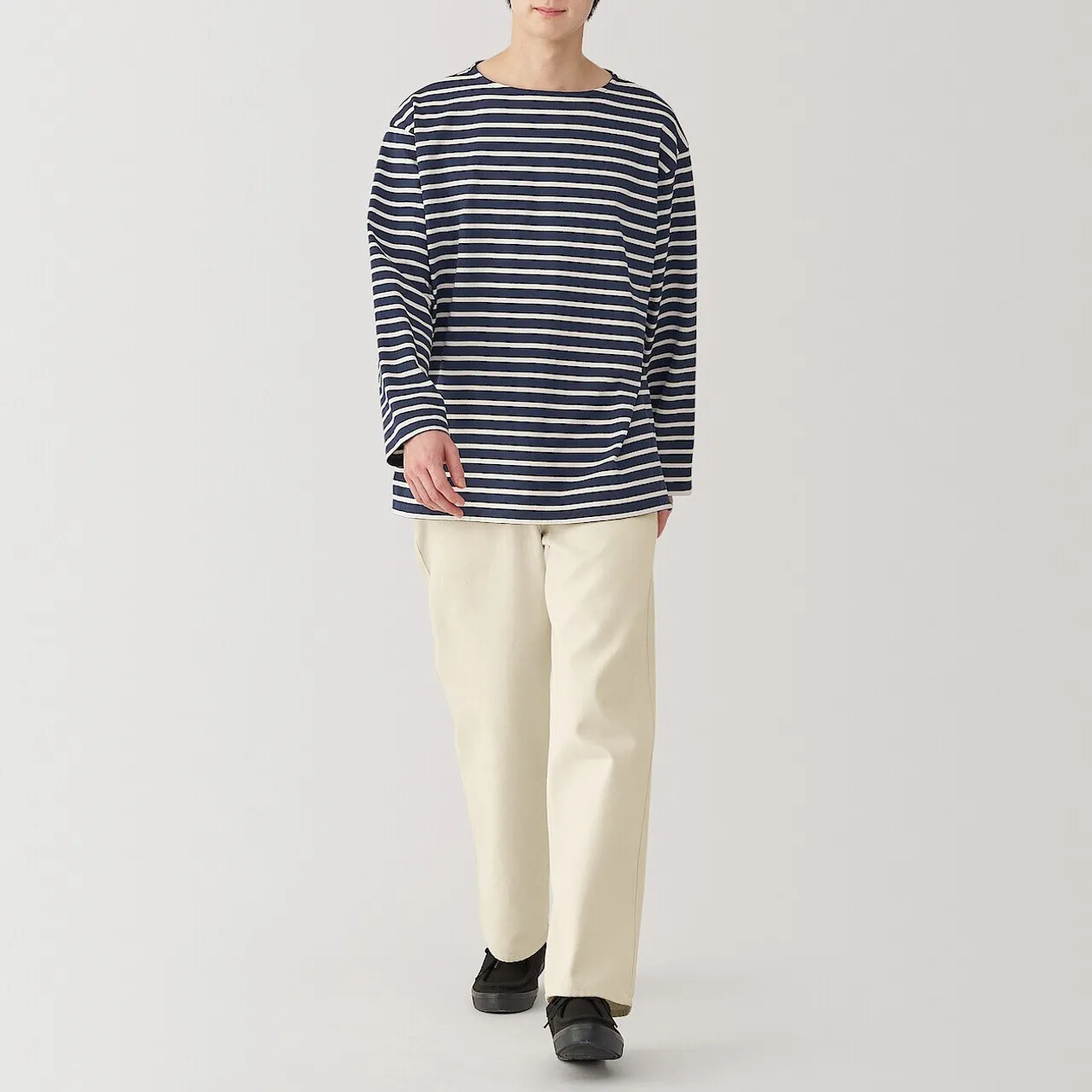 Pantaloni a Gamba Larga in Tela Mista a Kapok da Uomo
