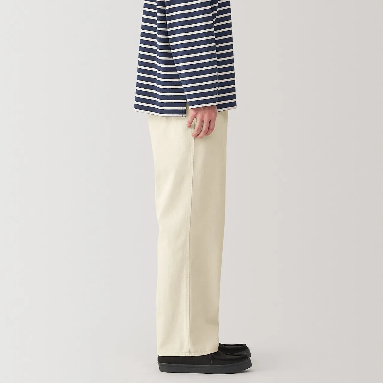 Pantaloni a Gamba Larga in Tela Mista a Kapok da Uomo