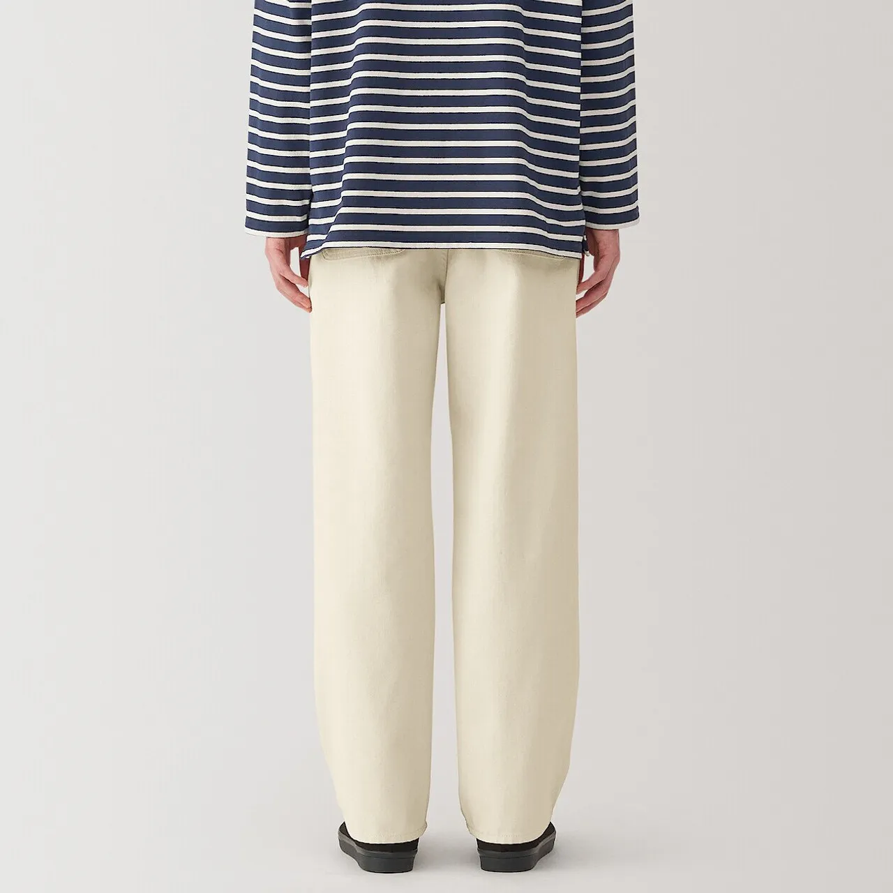 Pantaloni a Gamba Larga in Tela Mista a Kapok da Uomo