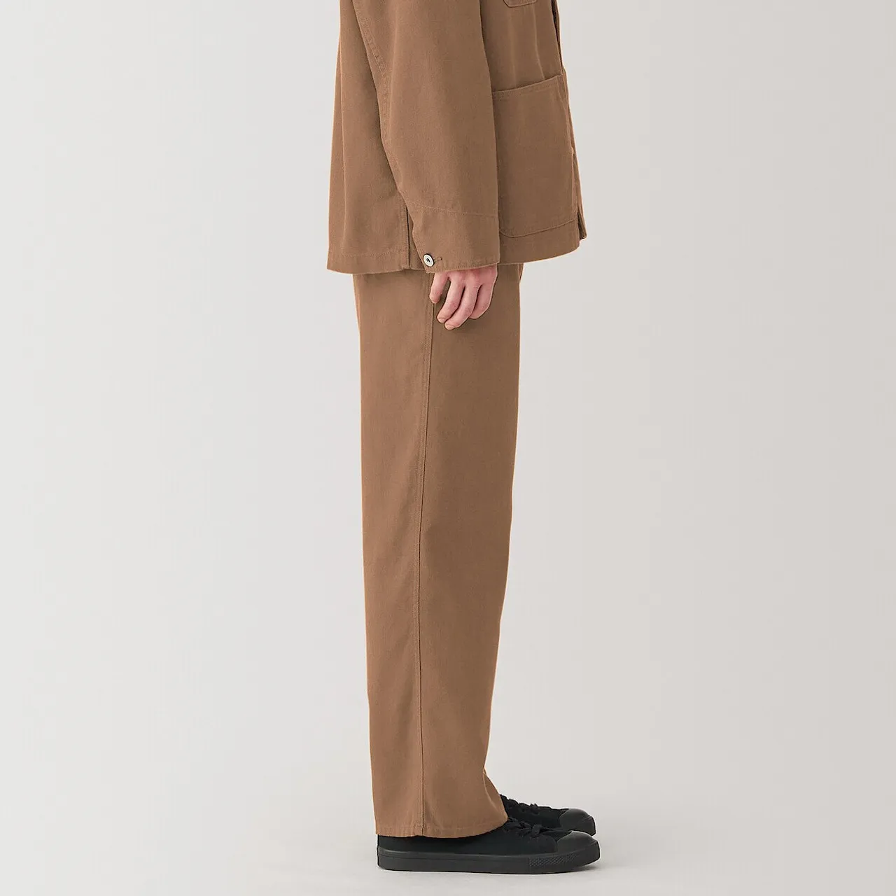 Pantaloni a Gamba Larga in Tela Mista a Kapok da Uomo