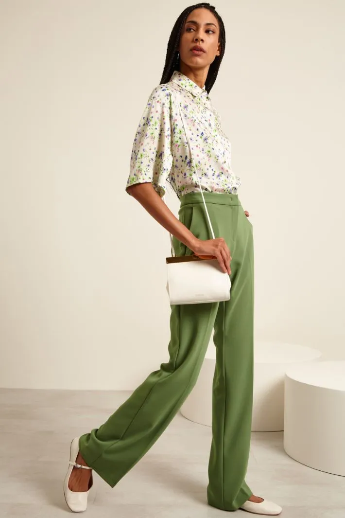 Pantaloni a palazzo in cady