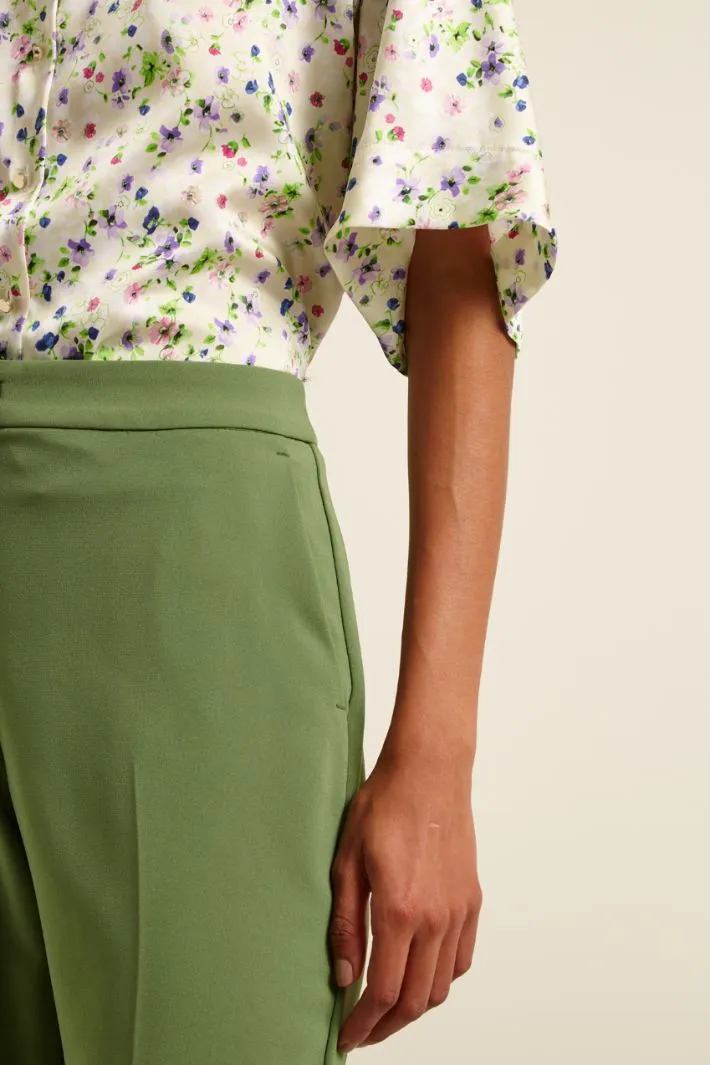 Pantaloni a palazzo in cady
