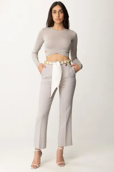 Pantaloni con cintura foulard Perla