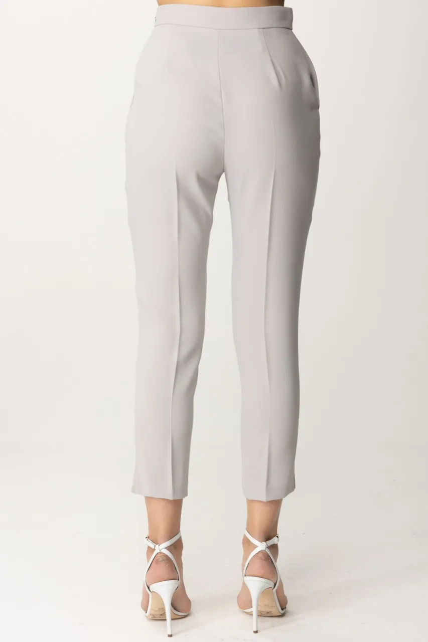 Pantaloni con logo in vita e spacchetti Perla