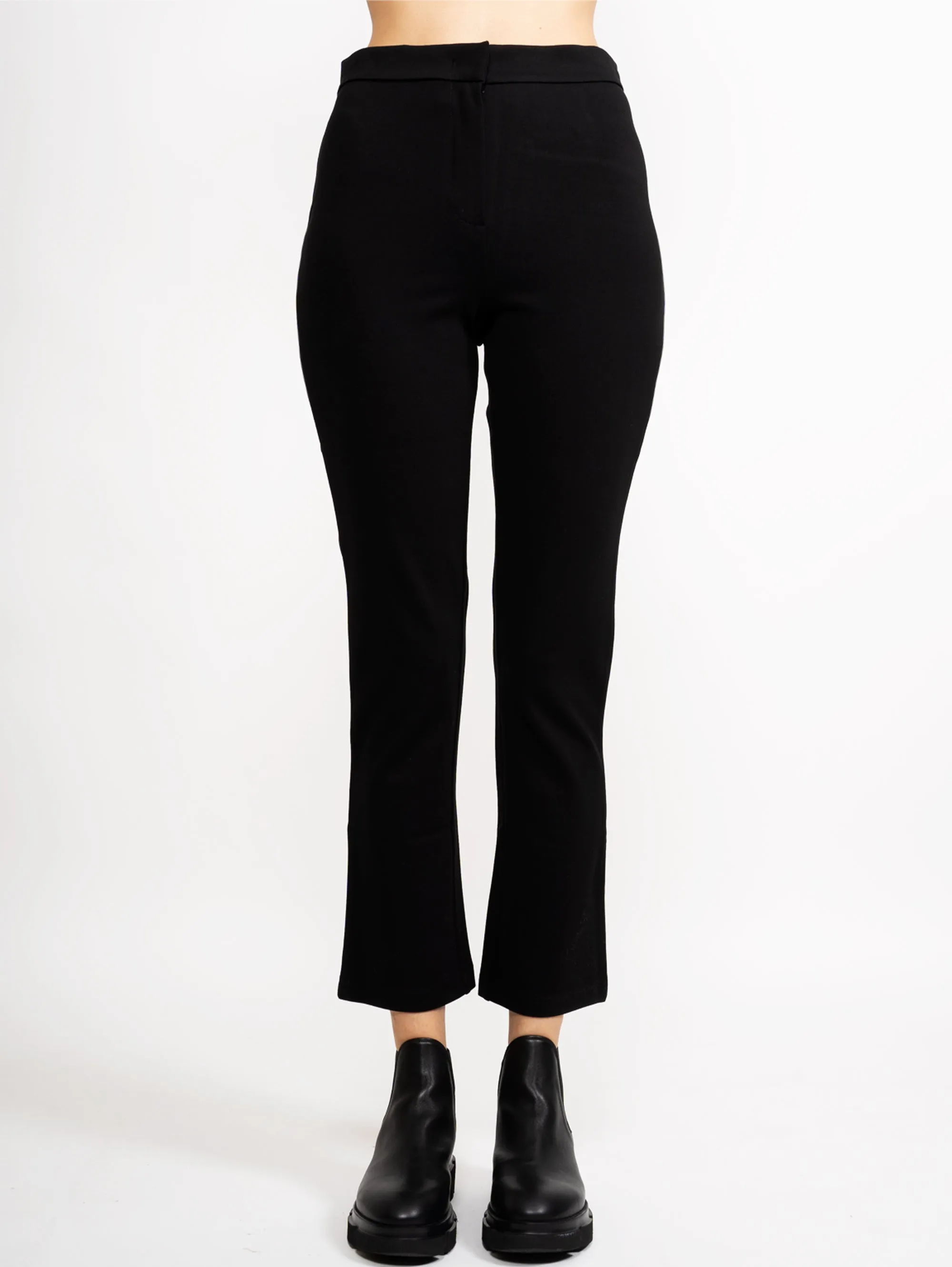 Pantaloni Cropped Gamba Dritta Nero