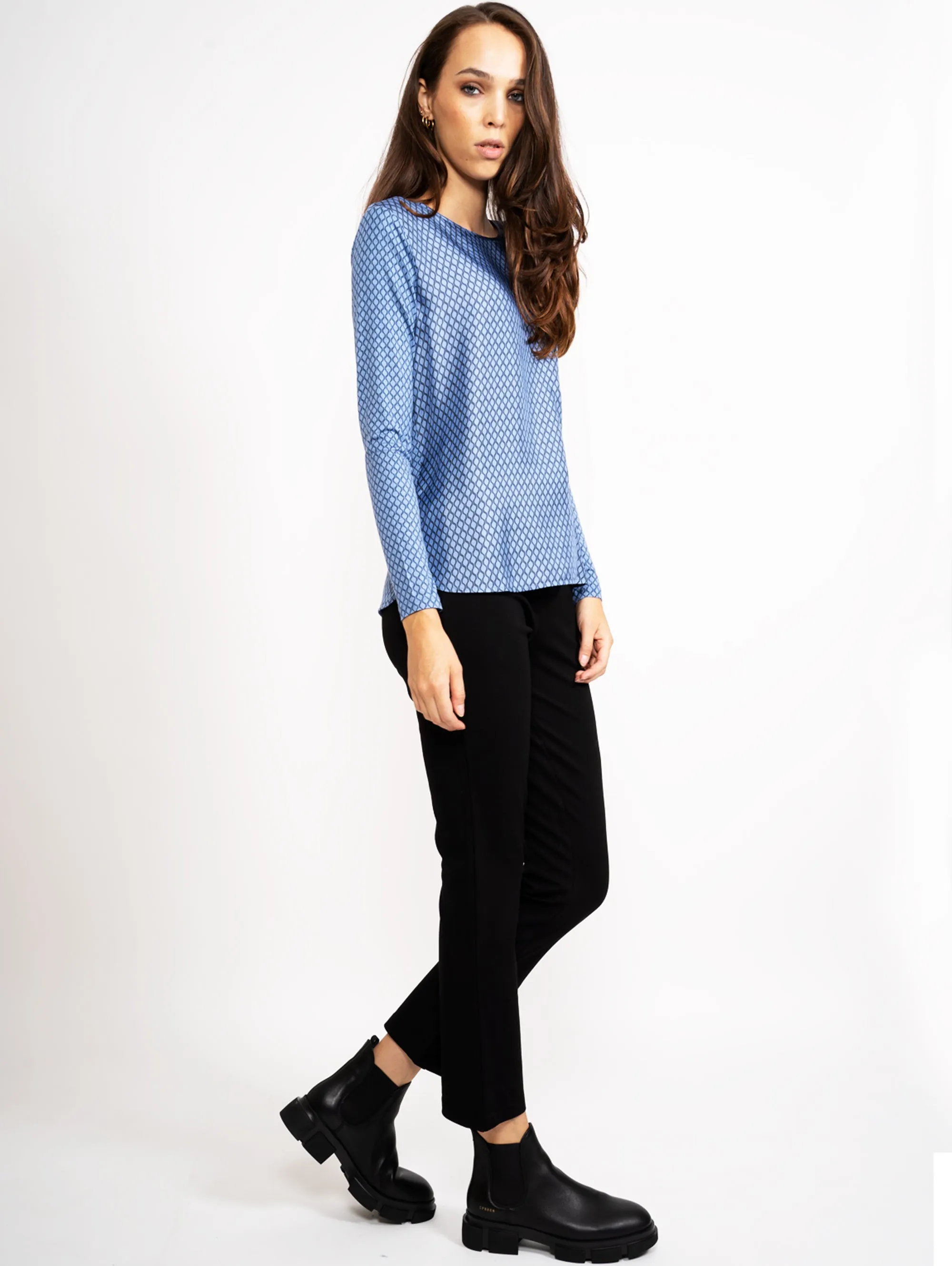 Pantaloni Cropped Gamba Dritta Nero