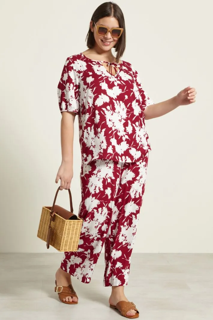 Pantaloni cropped stampati