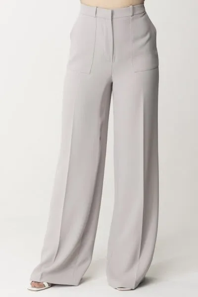 Pantaloni gamba dritta con piega Perla