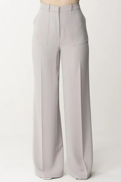 Pantaloni gamba dritta con piega Perla