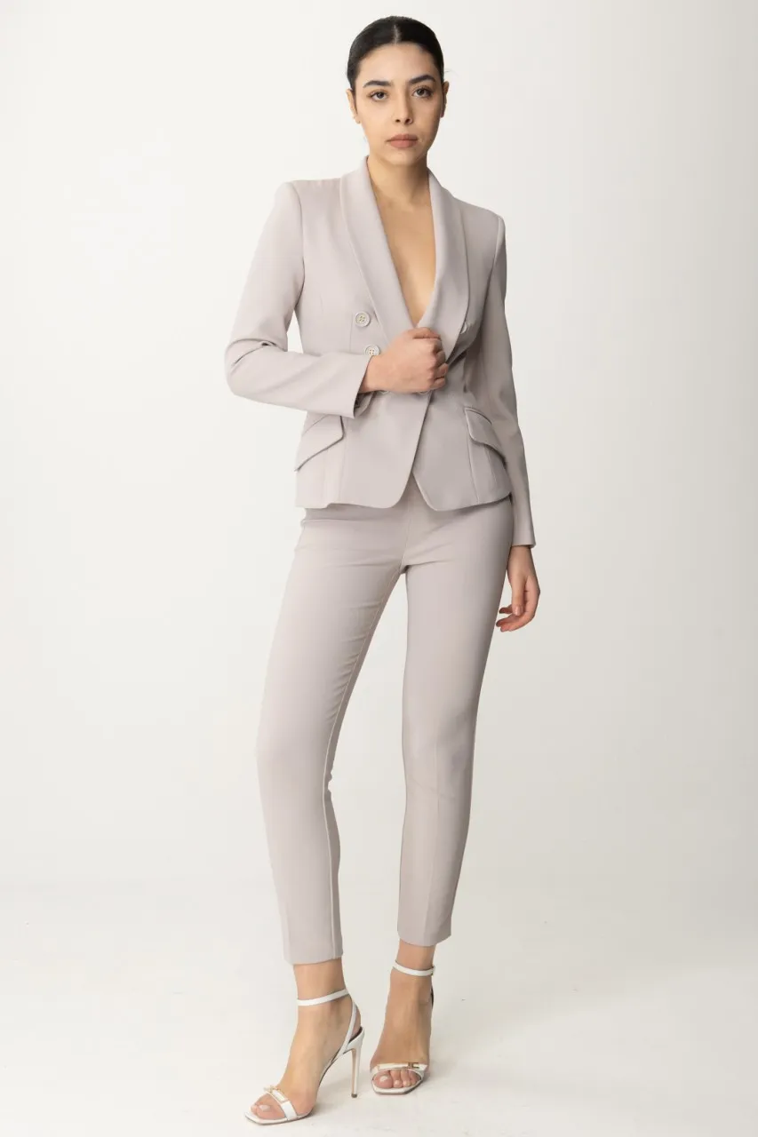 Pantaloni in crepe stretch con patte Perla