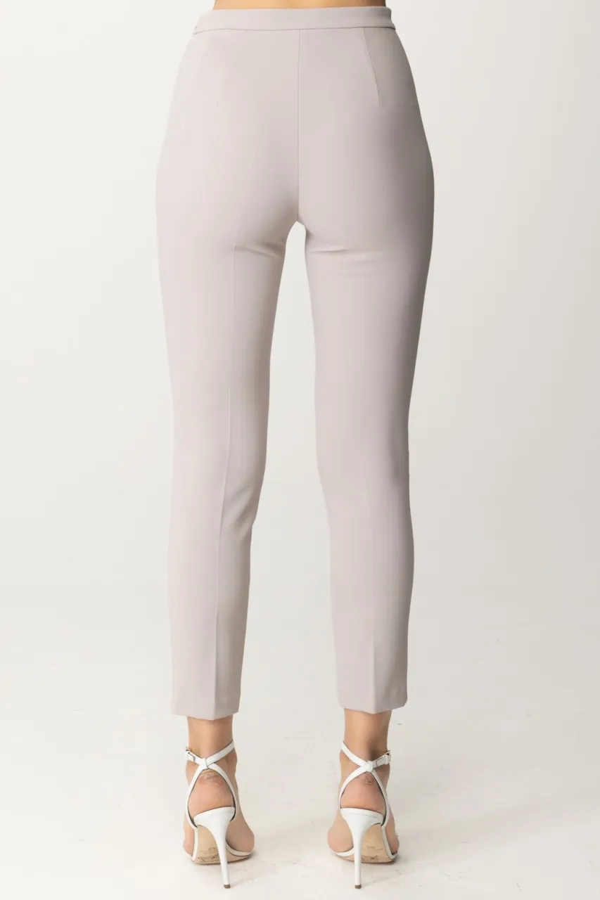 Pantaloni in crepe stretch con patte Perla