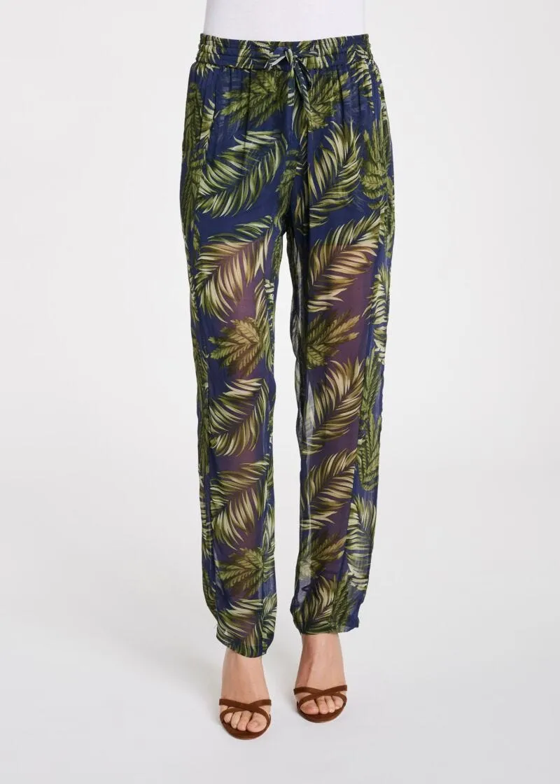 Pantaloni in georgette stampata