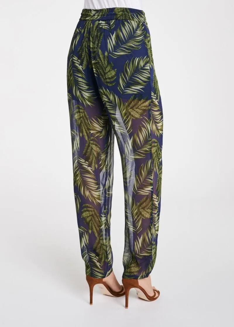 Pantaloni in georgette stampata