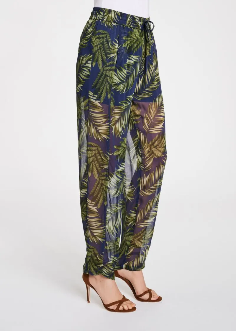 Pantaloni in georgette stampata