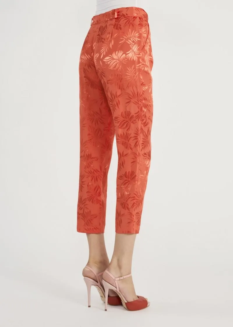 Pantaloni in viscosa jacquard