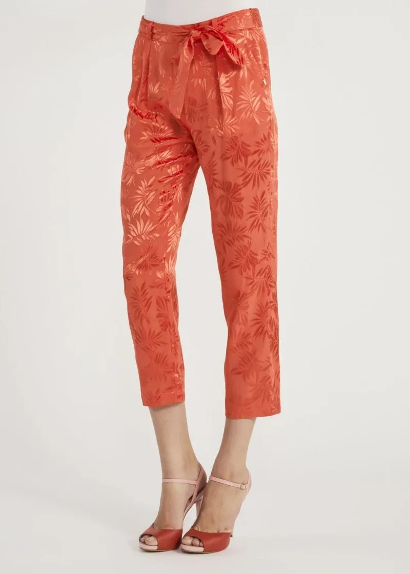 Pantaloni in viscosa jacquard