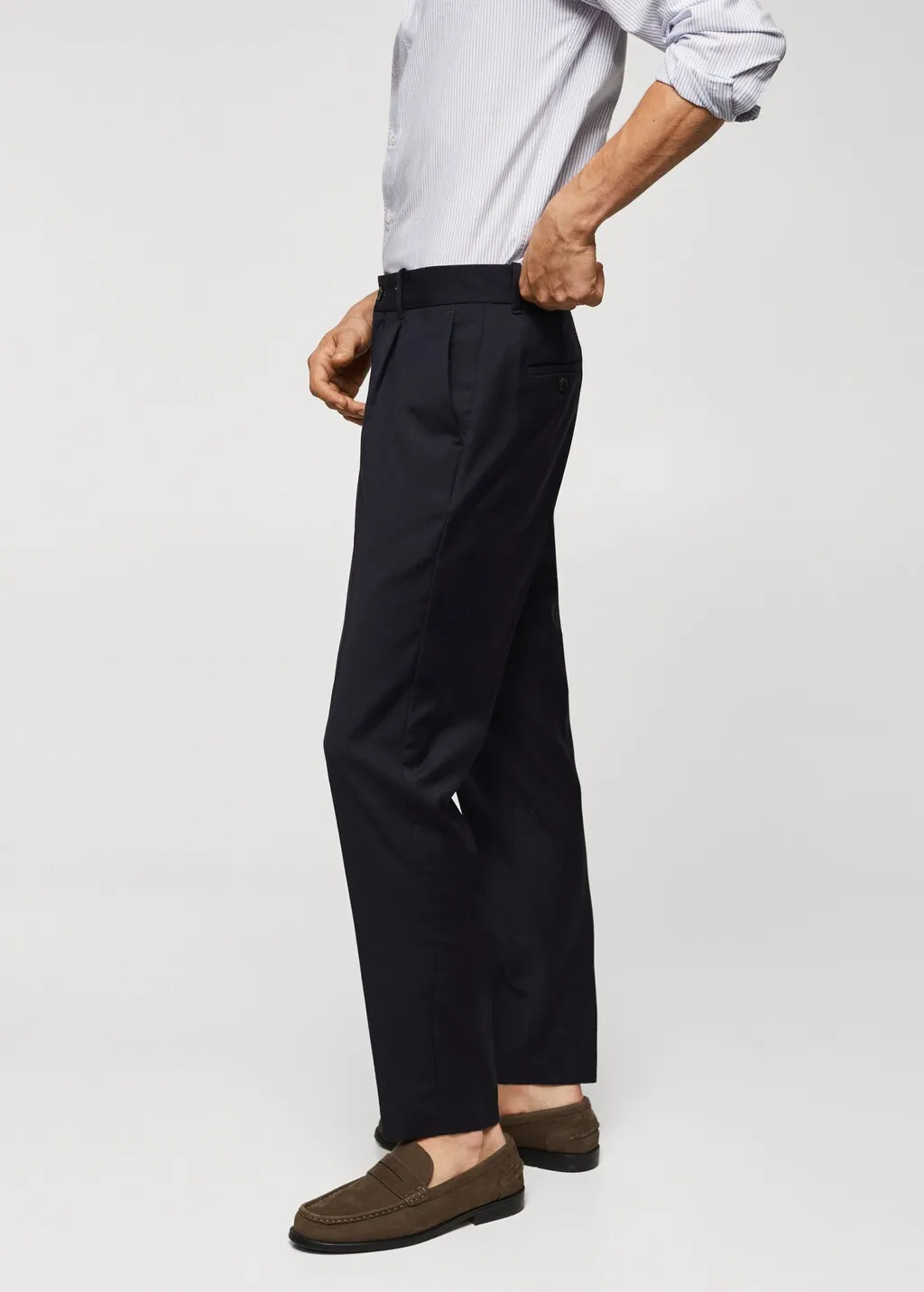 Pantaloni pinces lana vergine 